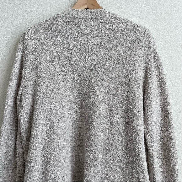 UGG Tan Grey Driftwood Cozy Fluffy Phoebe Open Drape Wrap Cardigan Sweater - Picture 11 of 14